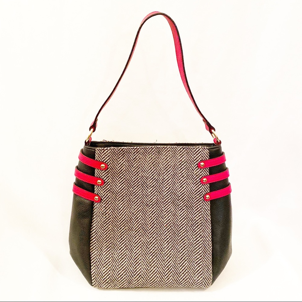 Catherine handbags satchel herringbone pattern bag